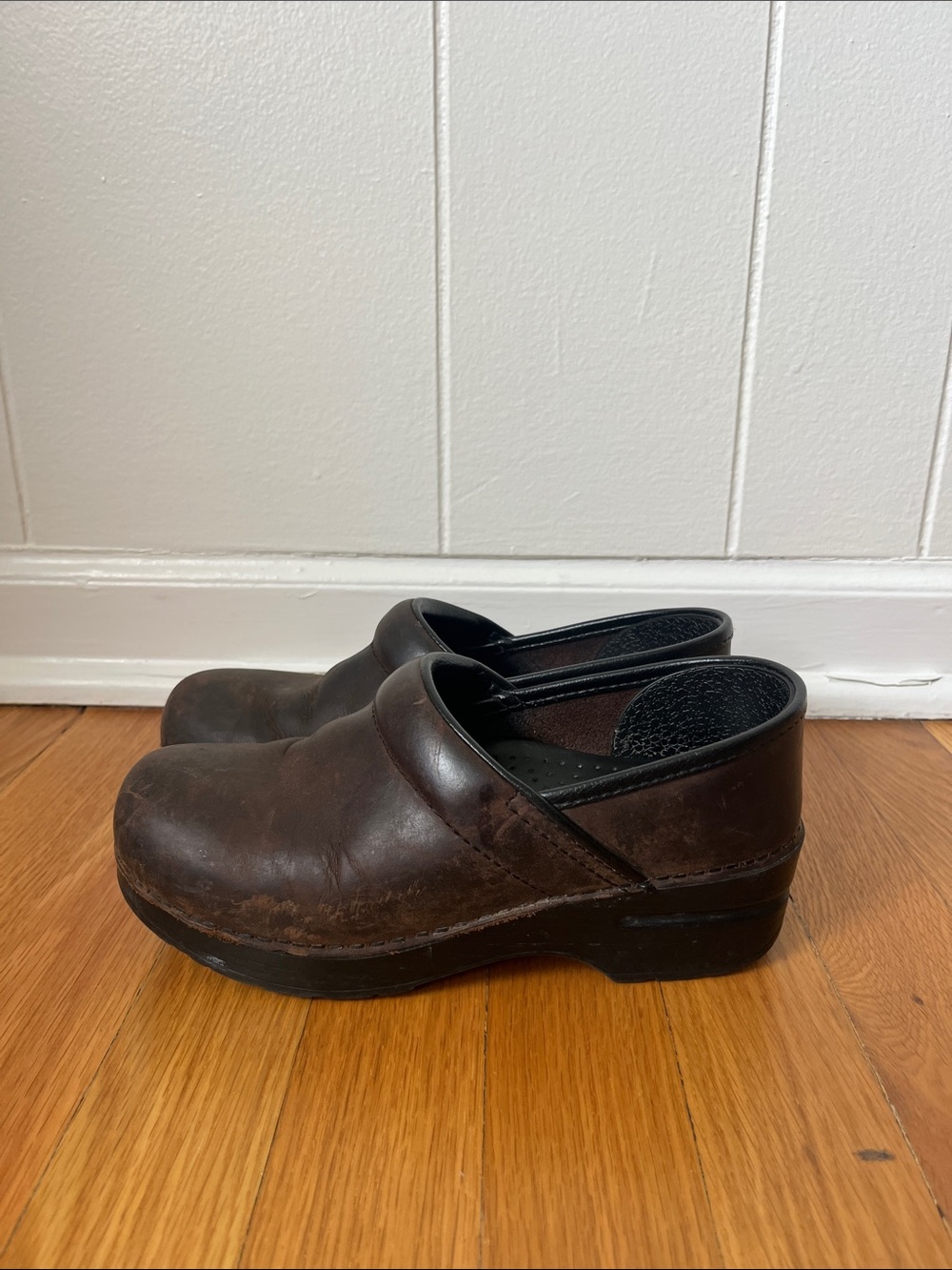 Dansko Women’s Brown Slip-On Leather Clogs
